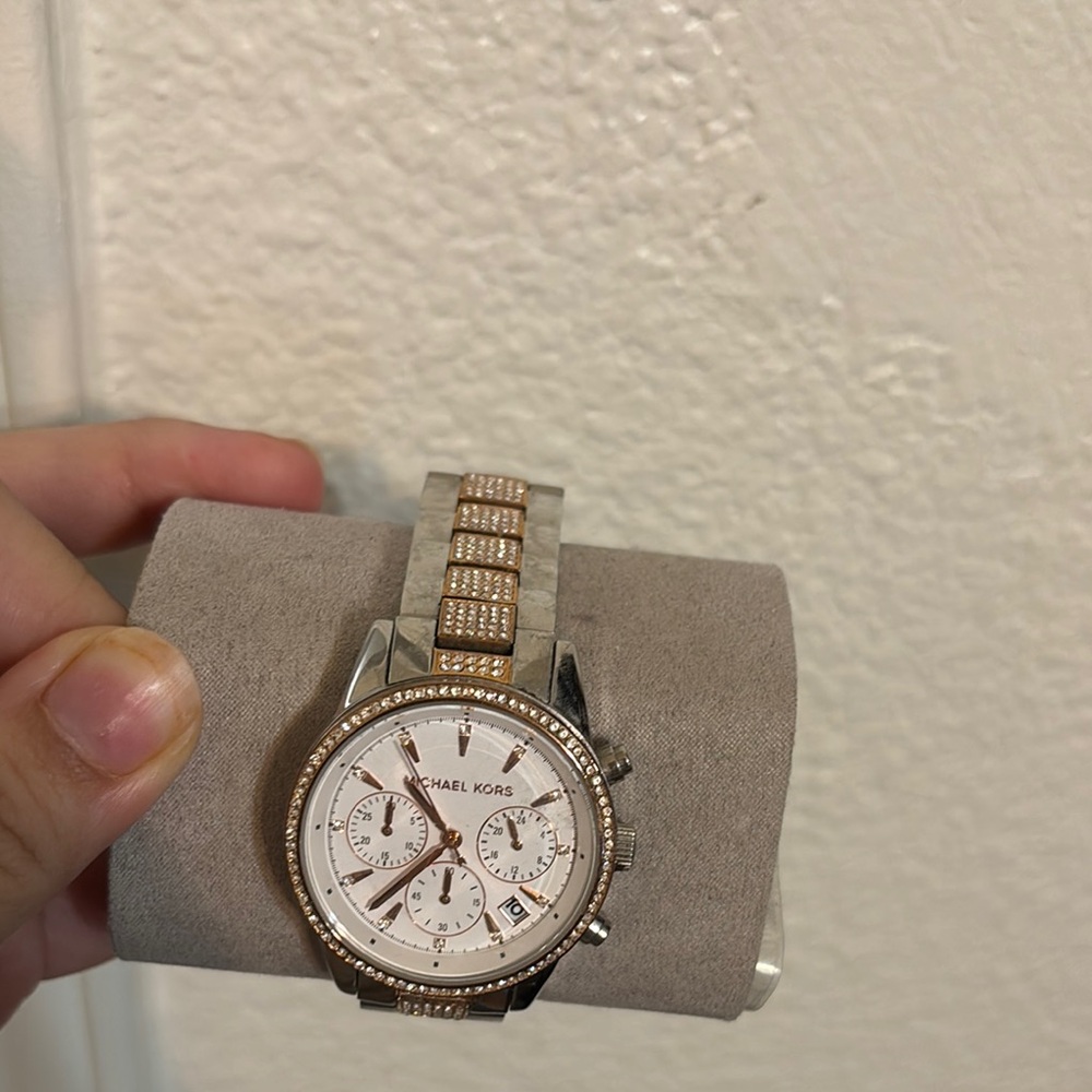 MICHAEL Michael Kors Silver and Gold Chronograph Watch